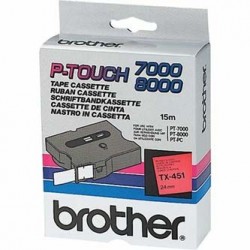 Brother oryginalny taśma do drukarek etykiet, Brother, TX-451, czarny druk/niebieski podkład, laminowane, 15m, 24mm