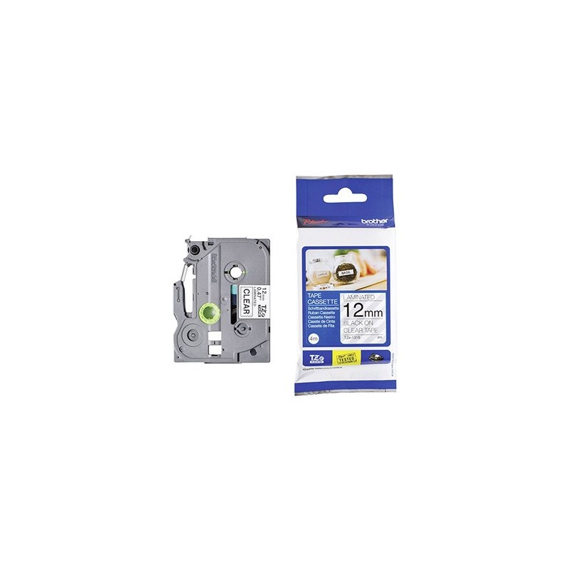 Brother oryginalny taśma do drukarek etykiet, Brother, TZE-131S, czarny druk/przezroczysty podkład, laminowane, 4m, 12mm
