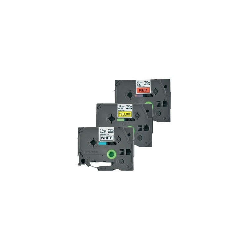 Brother oryginalny taśma do drukarek etykiet, Brother, TZE-31M3, czarny druk/czerwony, biały, żółty podkład, laminowane, 8
