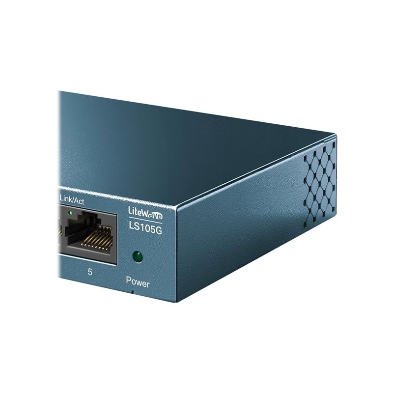 TPLINK LS105G TP-Link LS105G LiteWave 5-Port Gigabit Desktop Switch, 5 Gigabit RJ45 Ports