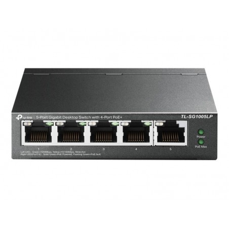 TP-LINK TL-SG1005LP 5-Port Gigabit Desktop Steel Case Switch with 4-Port PoE+ 40W PoE budget (P) TP-LINK TL-SG1005LP 5-Port Gigabit Desktop Steel Case Switch with 4-Port PoE+ 40W PoE budget (P)