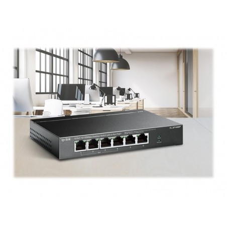 TP-LINK TL-SF1006P 6-Port 10/100Mbps Steel Desktop Switch with 4-Port PoE+ 67W PoE budget (P) TP-LINK TL-SF1006P 6-Port 10/100Mbps Steel Desktop Switch with 4-Port PoE+ 67W PoE budget (P)