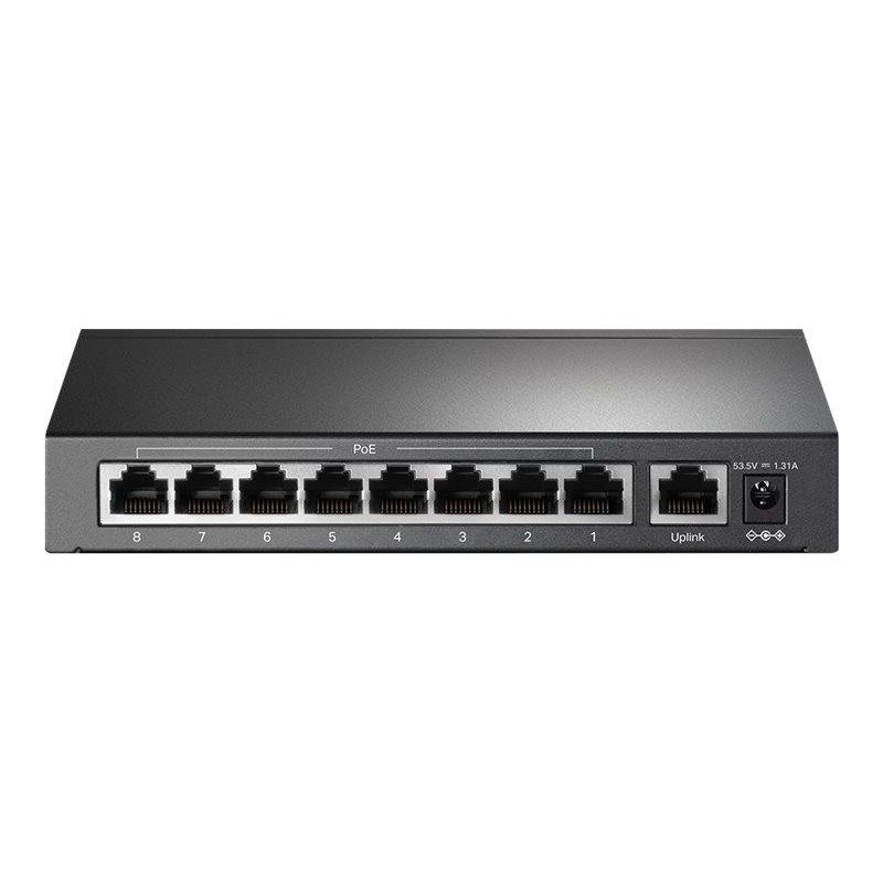 TP-LINK TL-SF1009P PoE+ Switch 8x 10/100Mbps PoE+ + 1x RJ45 10/100 Non-PoE 65W 802.3at/af Desktop Steel Case (P)