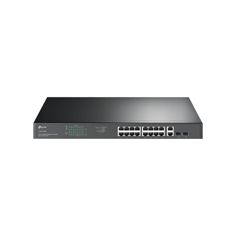 TP-LINK TL-SG1218MP 18-Port Gigabit RM Switch with 16x PoE+ GE 2x GE 2x Combo SFP slots 250W budget (P)