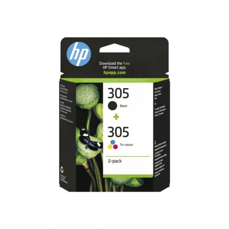 HP 305 2-Pack Tri-color/Black Original Ink Cartridge HP 305 2-Pack Tri-color/Black Original Ink Cartridge