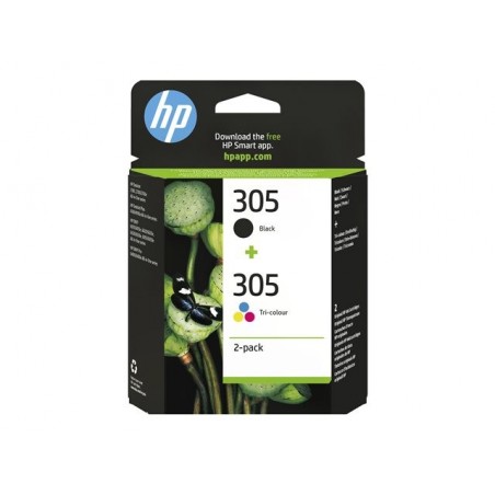 HP 305 2-Pack Tri-color/Black Original Ink Cartridge HP 305 2-Pack Tri-color/Black Original Ink Cartridge