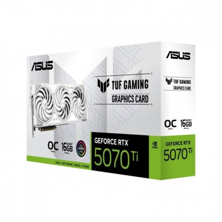 Karta graficzna GeForce RTX 5070Ti TUF GAMING OC WHITE GDDR7 256bit 3DP/2HDMI Karta graficzna GeForce RTX 5070Ti TUF GAMING OC WHITE GDDR7 256bit 3DP/2HDMI
