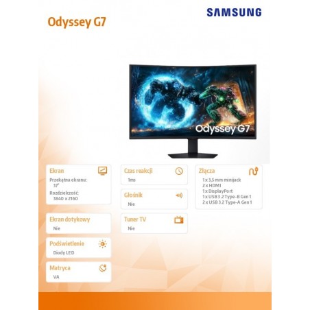 Monitor Odyssey G7 37 cali LS37FG750EUXEN Monitor Odyssey G7 37 cali LS37FG750EUXEN