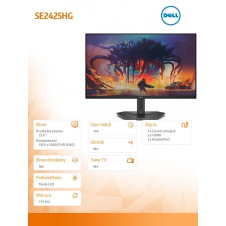 Monitor SE2425HG 23.8 AMD FreeSync Premium 200Hz Full HD (1920x1080)/16:9/2xHDMI/DP/3Y AES&PPE  Monitor SE2425HG 23.8 AMD FreeSync Premium 200Hz Full HD (1920x1080)/16:9/2xHDMI/DP/3Y AES&PPE
