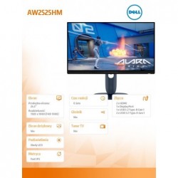 Monitor AW2525HM 24.5 AMD FreeSync Premium & NVIDIA G-SYNC Compatible 320Hz Full HD (1920x1080)/16:9/DP/2xHDMI/USB 3.2/3Y AES&PP Monitor AW2525HM 24.5 AMD FreeSync Premium & NVIDIA G-SYNC Compatible 320Hz Full HD (1920x1080)/16:9/DP/2xHDMI/USB 3.2/3Y AES&PP