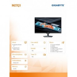 Monitor 27 cali M27Q3 GAMING QHD IPS 300Hz DP HDMI Monitor 27 cali M27Q3 GAMING QHD IPS 300Hz DP HDMI