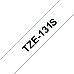Taśma Brother 12mm Czarny na Przezroczystym, 4m