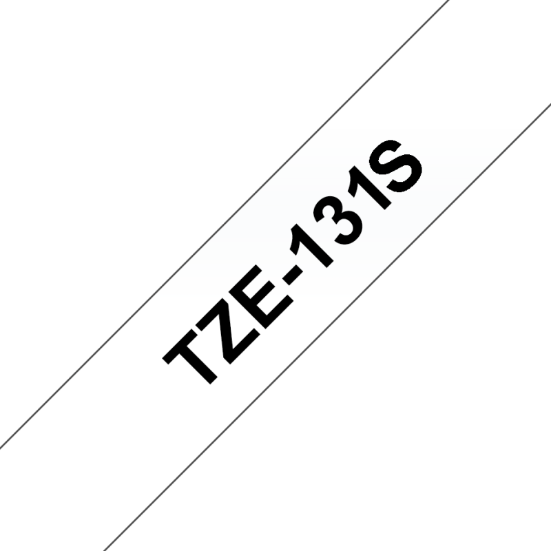 Taśma Brother 12mm Czarny na Przezroczystym, 4m