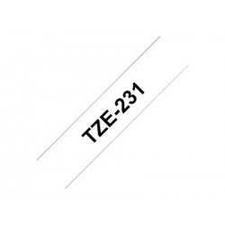 BROTHER TZE231 Brother TZE231 Banda laminata 12mm BLACK ON WHITE BROTHER TZE231 Brother TZE231 Banda laminata 12mm BLACK ON WHITE