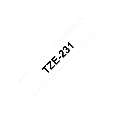 BROTHER TZE231 Brother TZE231 Banda laminata 12mm BLACK ON WHITE BROTHER TZE231 Brother TZE231 Banda laminata 12mm BLACK ON WHITE