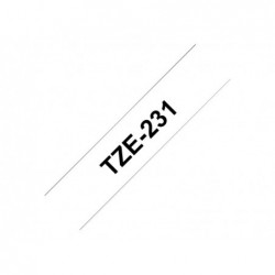 BROTHER TZE231 Brother TZE231 Banda laminata 12mm BLACK ON WHITE BROTHER TZE231 Brother TZE231 Banda laminata 12mm BLACK ON WHITE