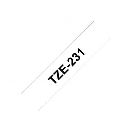 BROTHER TZE231 Brother TZE231 Banda laminata 12mm BLACK ON WHITE BROTHER TZE231 Brother TZE231 Banda laminata 12mm BLACK ON WHITE