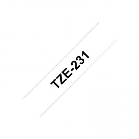 BROTHER TZE231 Brother TZE231 Banda laminata 12mm BLACK ON WHITE BROTHER TZE231 Brother TZE231 Banda laminata 12mm BLACK ON WHITE