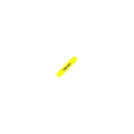 BROTHER TZE631 Brother TZE631 Banda laminata 12mm BLACK ON YELLOW BROTHER TZE631 Brother TZE631 Banda laminata 12mm BLACK ON YELLOW