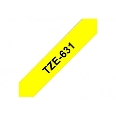 BROTHER TZE631 Brother TZE631 Banda laminata 12mm BLACK ON YELLOW BROTHER TZE631 Brother TZE631 Banda laminata 12mm BLACK ON YELLOW
