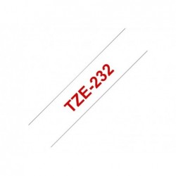 BROTHER TZe232 Taśma Brother 12mm RED ON WHITE BROTHER TZe232 Taśma Brother 12mm RED ON WHITE