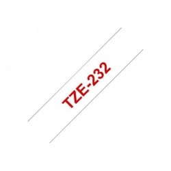 BROTHER TZe232 Taśma Brother 12mm RED ON WHITE BROTHER TZe232 Taśma Brother 12mm RED ON WHITE