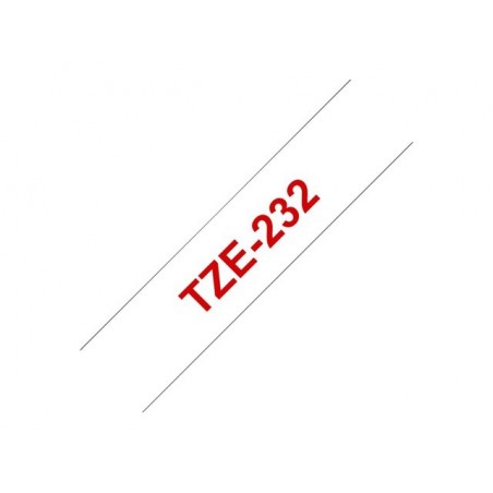 BROTHER TZe232 Taśma Brother 12mm RED ON WHITE BROTHER TZe232 Taśma Brother 12mm RED ON WHITE