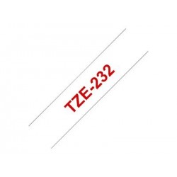 BROTHER TZe232 Taśma Brother 12mm RED ON WHITE BROTHER TZe232 Taśma Brother 12mm RED ON WHITE