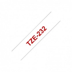 BROTHER TZe232 Taśma Brother 12mm RED ON WHITE BROTHER TZe232 Taśma Brother 12mm RED ON WHITE
