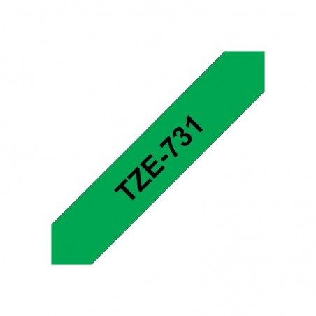 BROTHER TZe731 Taśma Brother 12mm BLACK ON GREEN BROTHER TZe731 Taśma Brother 12mm BLACK ON GREEN