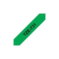 BROTHER TZe731 Taśma Brother 12mm BLACK ON GREEN BROTHER TZe731 Taśma Brother 12mm BLACK ON GREEN