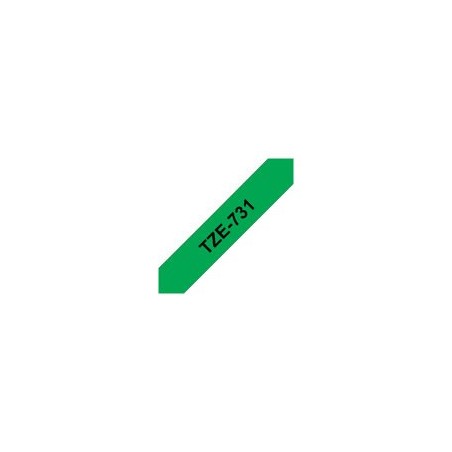 BROTHER TZe731 Taśma Brother 12mm BLACK ON GREEN BROTHER TZe731 Taśma Brother 12mm BLACK ON GREEN