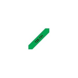 BROTHER TZe731 Taśma Brother 12mm BLACK ON GREEN BROTHER TZe731 Taśma Brother 12mm BLACK ON GREEN