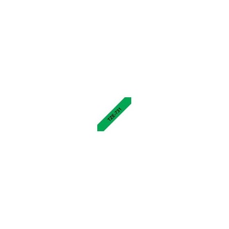BROTHER TZe731 Taśma Brother 12mm BLACK ON GREEN BROTHER TZe731 Taśma Brother 12mm BLACK ON GREEN