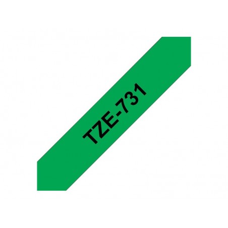 BROTHER TZe731 Taśma Brother 12mm BLACK ON GREEN BROTHER TZe731 Taśma Brother 12mm BLACK ON GREEN