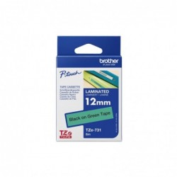 BROTHER TZe731 Taśma Brother 12mm BLACK ON GREEN BROTHER TZe731 Taśma Brother 12mm BLACK ON GREEN