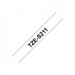 BROTHER TZeS211 Taśma Brother 6mm BLACK ON WHITE ADHESIVE TAPE BROTHER TZeS211 Taśma Brother 6mm BLACK ON WHITE ADHESIVE TAPE