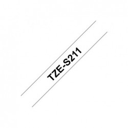 BROTHER TZeS211 Taśma Brother 6mm BLACK ON WHITE ADHESIVE TAPE BROTHER TZeS211 Taśma Brother 6mm BLACK ON WHITE ADHESIVE TAPE