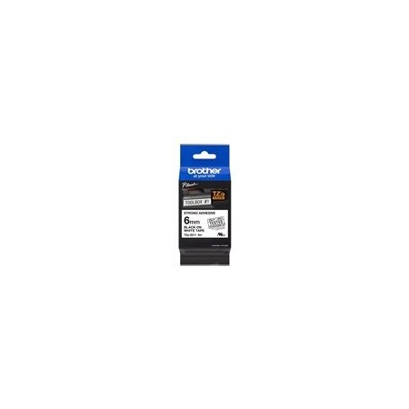 BROTHER TZeS211 Taśma Brother 6mm BLACK ON WHITE ADHESIVE TAPE BROTHER TZeS211 Taśma Brother 6mm BLACK ON WHITE ADHESIVE TAPE