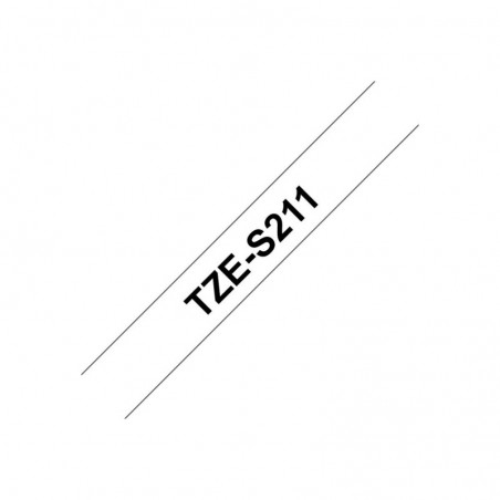 BROTHER TZeS211 Taśma Brother 6mm BLACK ON WHITE ADHESIVE TAPE BROTHER TZeS211 Taśma Brother 6mm BLACK ON WHITE ADHESIVE TAPE