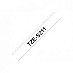 BROTHER TZeS211 Taśma Brother 6mm BLACK ON WHITE ADHESIVE TAPE BROTHER TZeS211 Taśma Brother 6mm BLACK ON WHITE ADHESIVE TAPE