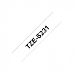 BROTHER TZeS231 Taśma Brother 12mm BLACK ON WHITE ADHESIVE TAPE BROTHER TZeS231 Taśma Brother 12mm BLACK ON WHITE ADHESIVE TAPE