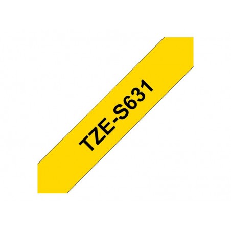 BROTHER TZeS631 Taśma Brother 12mm BLACK ON YELLOW ADHESIVE TAPE BROTHER TZeS631 Taśma Brother 12mm BLACK ON YELLOW ADHESIVE TAPE