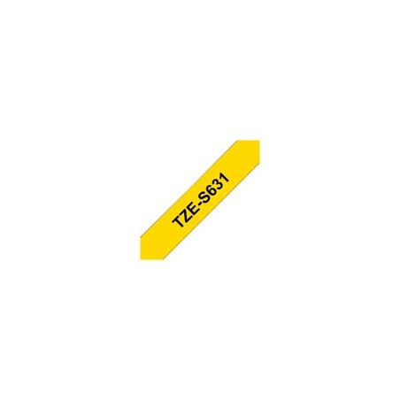 BROTHER TZeS631 Taśma Brother 12mm BLACK ON YELLOW ADHESIVE TAPE BROTHER TZeS631 Taśma Brother 12mm BLACK ON YELLOW ADHESIVE TAPE