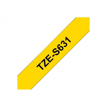 BROTHER TZeS631 Taśma Brother 12mm BLACK ON YELLOW ADHESIVE TAPE BROTHER TZeS631 Taśma Brother 12mm BLACK ON YELLOW ADHESIVE TAPE