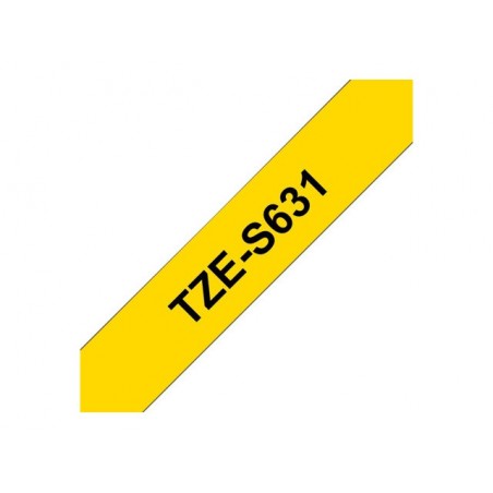 BROTHER TZeS631 Taśma Brother 12mm BLACK ON YELLOW ADHESIVE TAPE BROTHER TZeS631 Taśma Brother 12mm BLACK ON YELLOW ADHESIVE TAPE