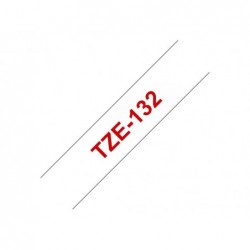 BROTHER TZE132 Taśma Brother 12mm RED ON CLEAR BROTHER TZE132 Taśma Brother 12mm RED ON CLEAR
