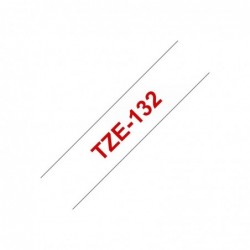BROTHER TZE132 Taśma Brother 12mm RED ON CLEAR BROTHER TZE132 Taśma Brother 12mm RED ON CLEAR