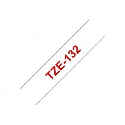 BROTHER TZE132 Taśma Brother 12mm RED ON CLEAR BROTHER TZE132 Taśma Brother 12mm RED ON CLEAR