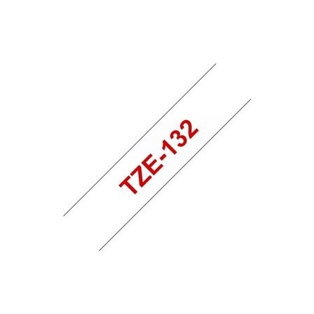 BROTHER TZE132 Taśma Brother 12mm RED ON CLEAR BROTHER TZE132 Taśma Brother 12mm RED ON CLEAR